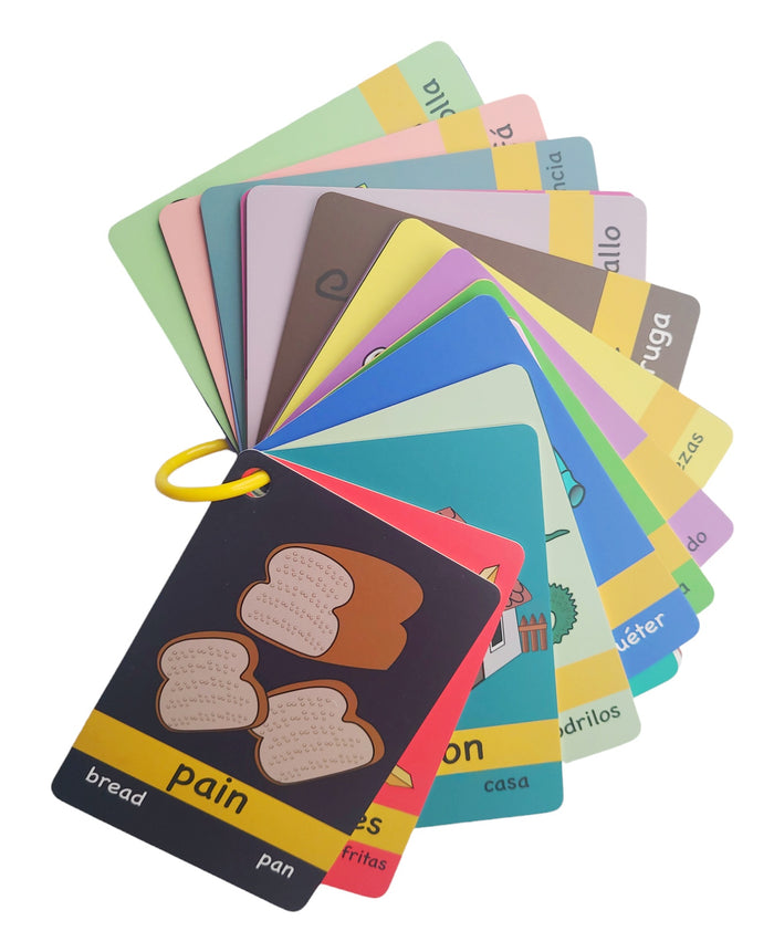 TIPOU BÉBÉ - CARTE D'APPRENTISSAGE 3 LANGUES (SÉRIE JAUNE)