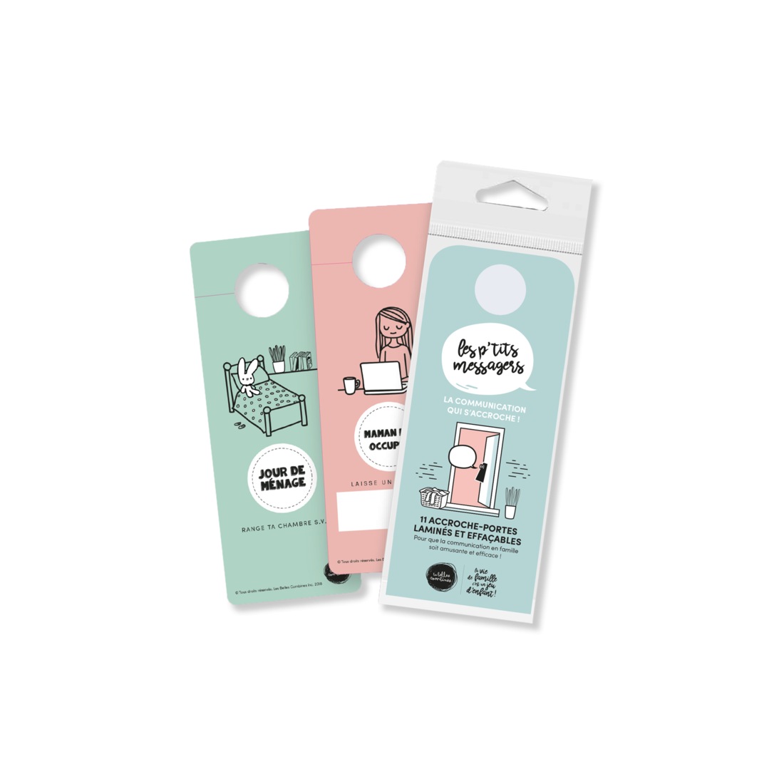 LES BELLES COMBINES - 11 ACCROCHE-PORTES LAMINÉS ET EFFAÇABLES