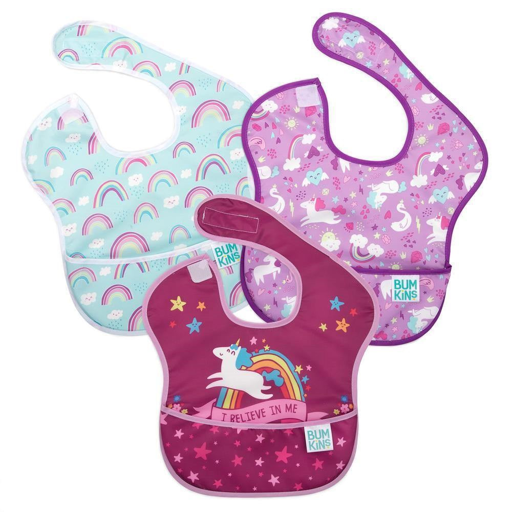 BUMKINS - BAVETTES LICORNE (LOT DE 3)